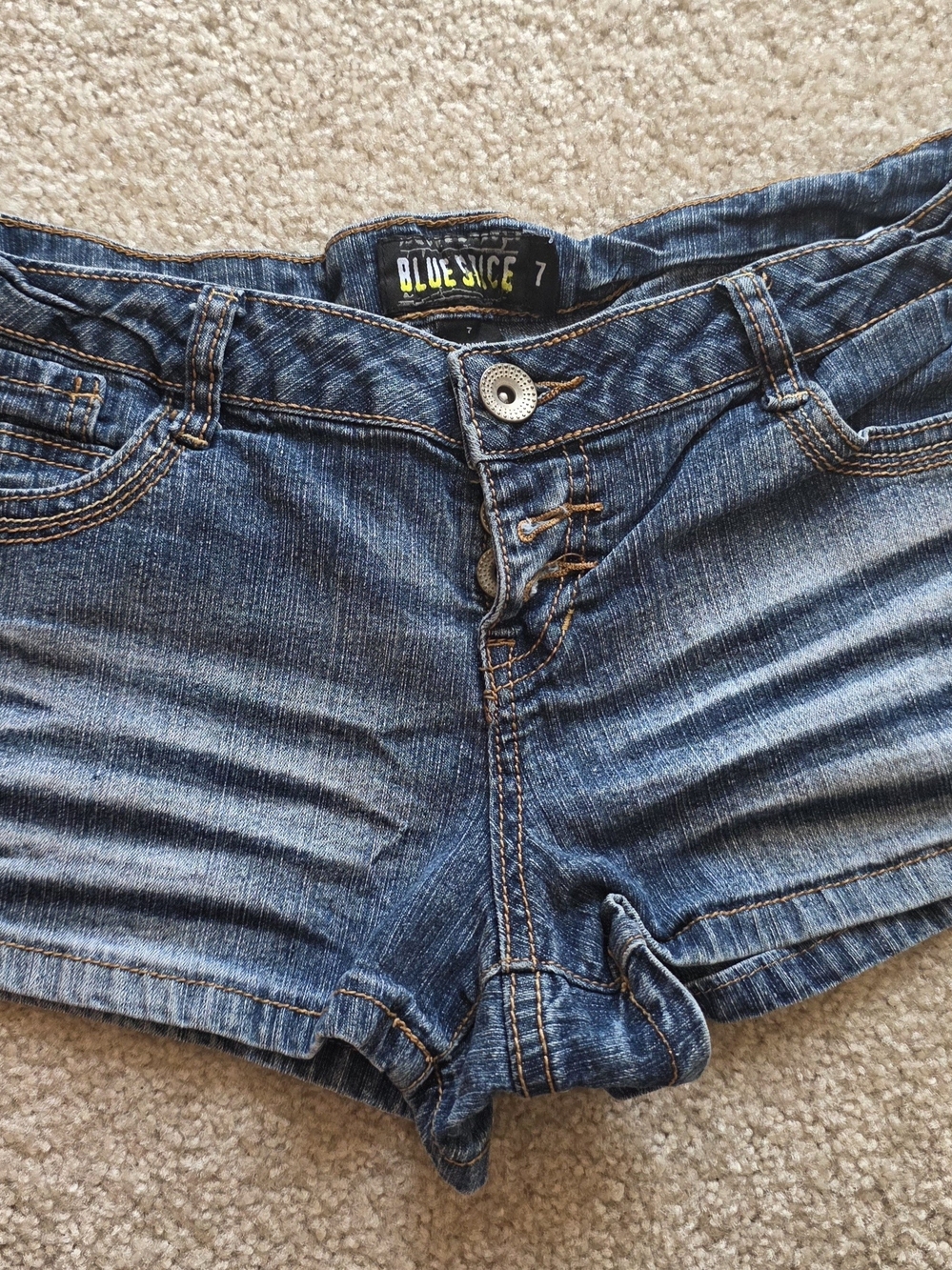 Blue Spice Denim Shorts in Dark Blue